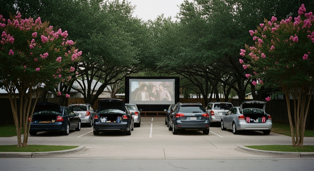 Blue Starlite Mini Urban Drive-In (Downtown) — After Dark & Night Sky in Austin