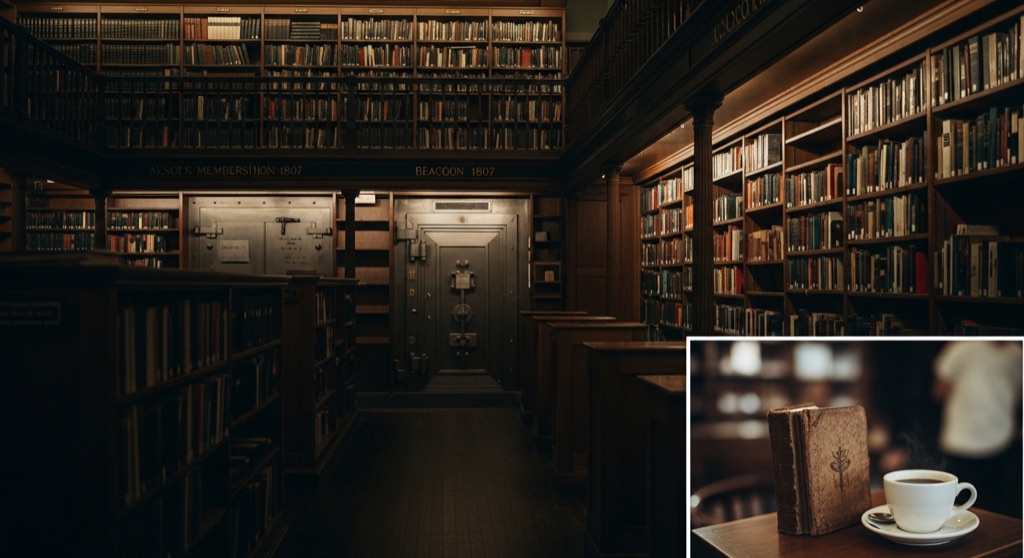Boston Athenaeum — the vault with the human-skin book — Vintage, Records & Makers in Boston