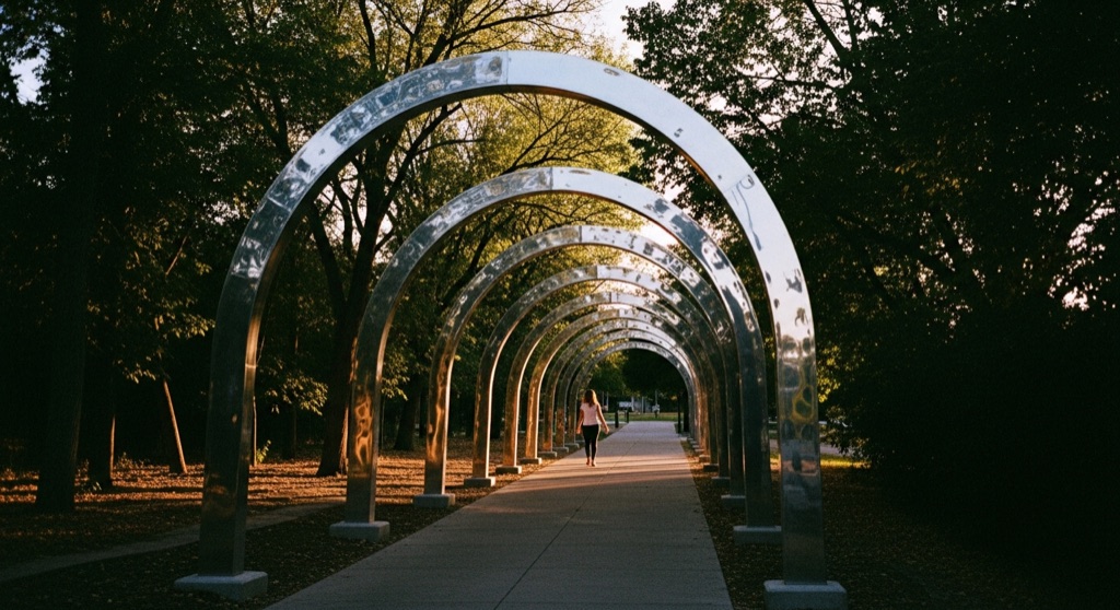 Atmosphere of BOWS — Patrick Marold Steel Arch Installation — Hilltop