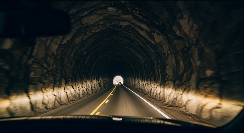 Atmosphere of Harmon Tunnel at Pammel State Park — Winterset