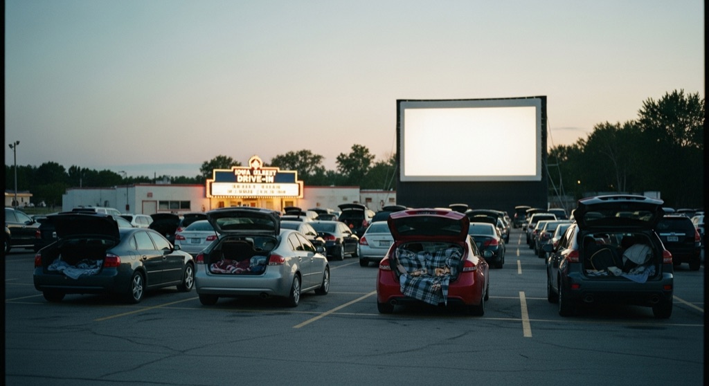 Valle Drive-In — After Dark & Night Sky in Des Moines