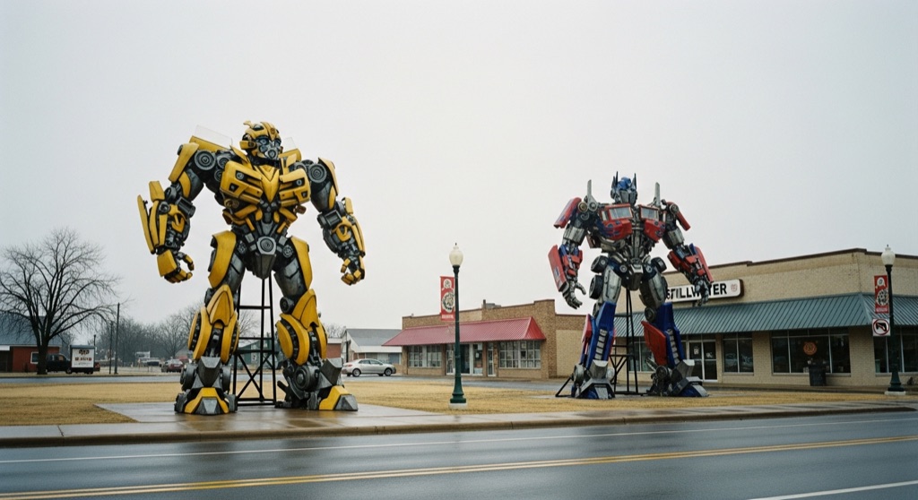 Atmosphere of G&M Body Shop Giant Transformers (Optimus Prime & Bumblebee) — Stillwater