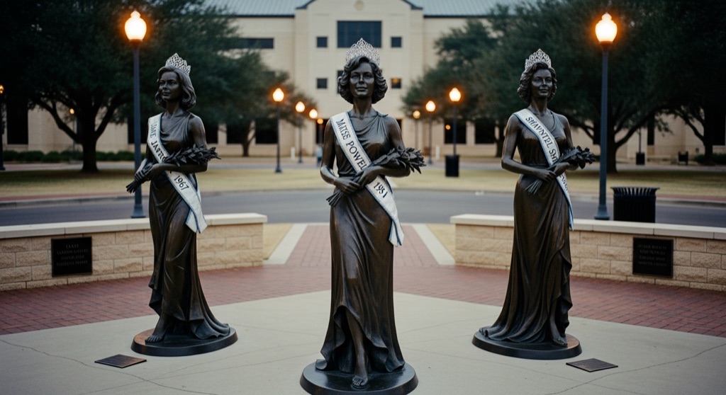 Atmosphere of Miss America Statues at Oklahoma City University — Midtown & Uptown