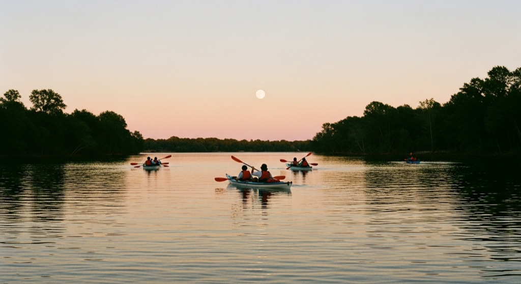 Riversport Full Moon Kayak Paddle — After Dark & Night Sky in Oklahoma City