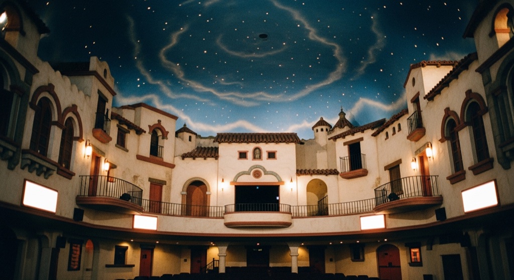 Arlington Theatre — the indoor starry ceiling — After Dark & Night Sky in Santa Barbara
