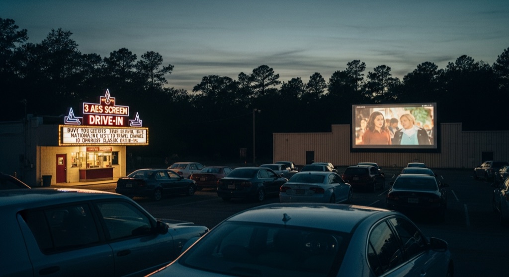 Highway 21 Drive-In — After Dark & Night Sky in Savannah