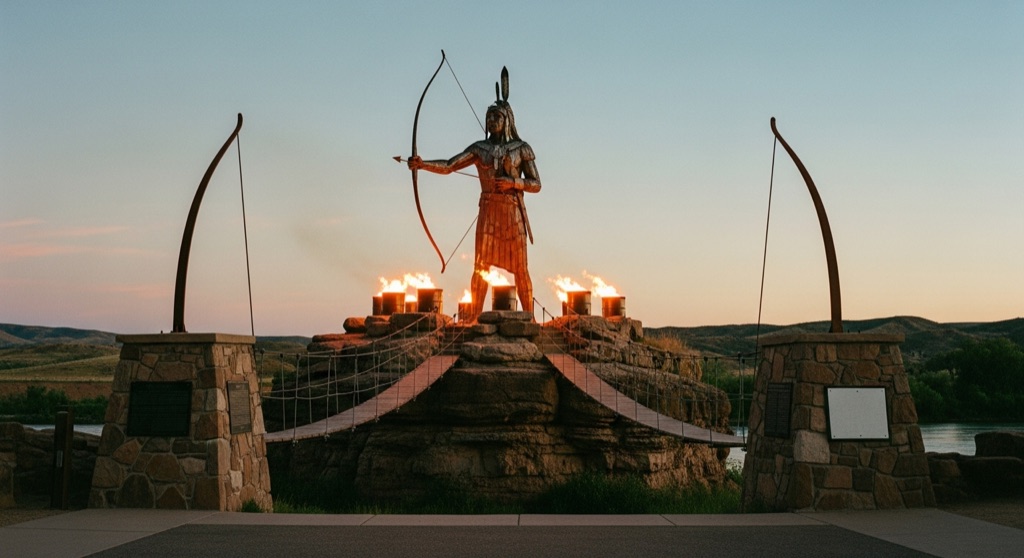 Keeper of the Plains Ring of Fire — Roadside & Outdoor Oddities in Wichita