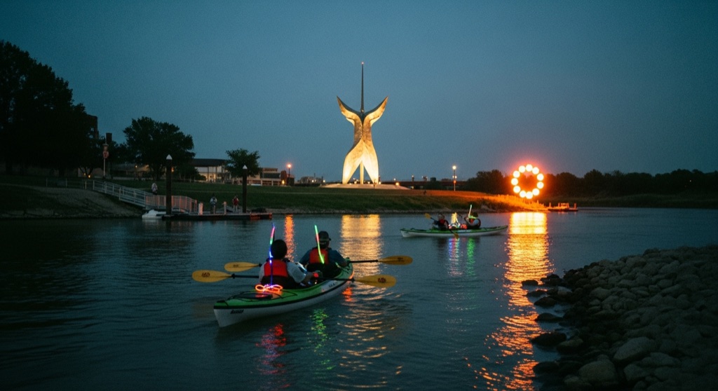 Wichita Boathouse Full Moon Kayak Paddle — After Dark & Night Sky in Wichita