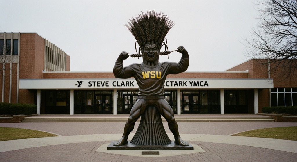 Atmosphere of WuShock: Fighting-Mad Wheat Statue — West Wichita (WSU Campus)